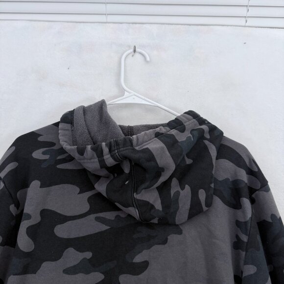 GAP Hoodie Mens M Gray Camo Logo Spell Out Embroidered Pullover - Picture 8 of 8